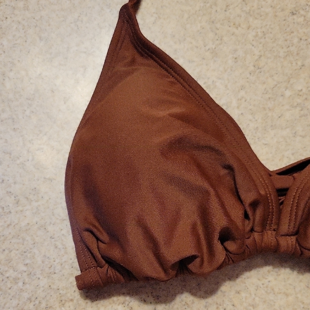 Wild Fable Brown Bikini Top Size XL 16 - Picture 5 of 9
